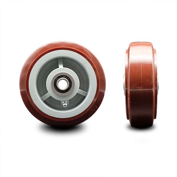 SCC - 5" Poly on Polyolefin Wheel Only w/Ball Bearing - 1/2" Bore - 600 lbs Cpty